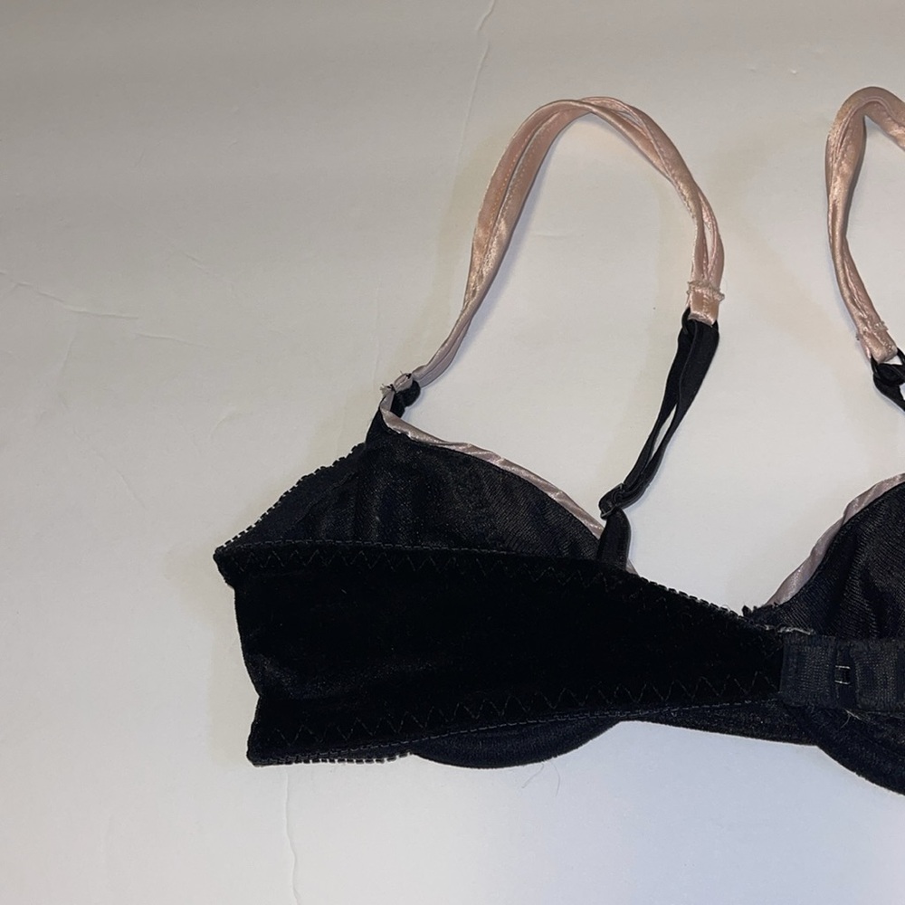 Ralph Lauren Vintage Black Velvet Bra - Women’s Size 34A - Picture 6 of 9